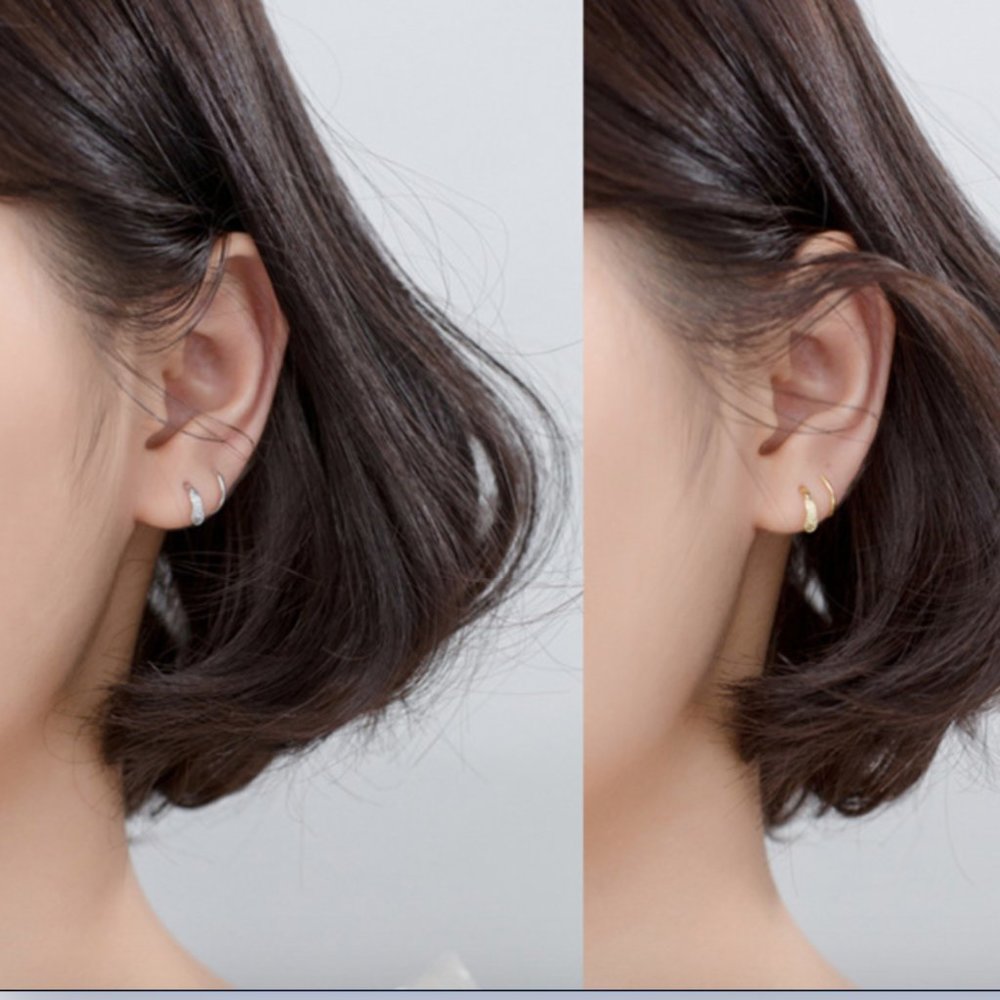 Hypoallergenic silver ear twist cuff  earrings